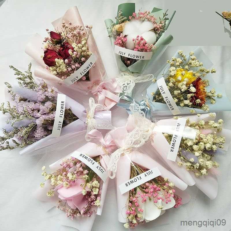 Dried Flowers Mini Flower Bouquet Gift Box Home Wedding Decoration  Ornaments DIY Craft Gifts Packing Photo Props R230626 From Mengqiqi09,  $14.01